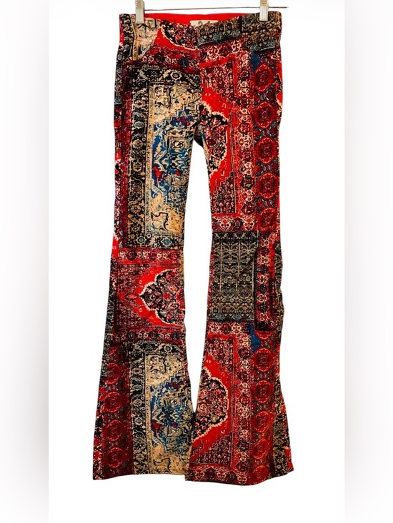 We The Free Pants - Free People Penny Paisley Patchwork Corduroy Flare Pants Sz 24